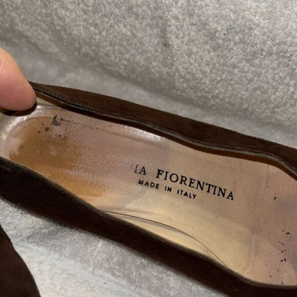 Via Fiorentina Womens Brown Suede Leather Shoes Made In Italy Size 7.5 - Picture 5 of 5